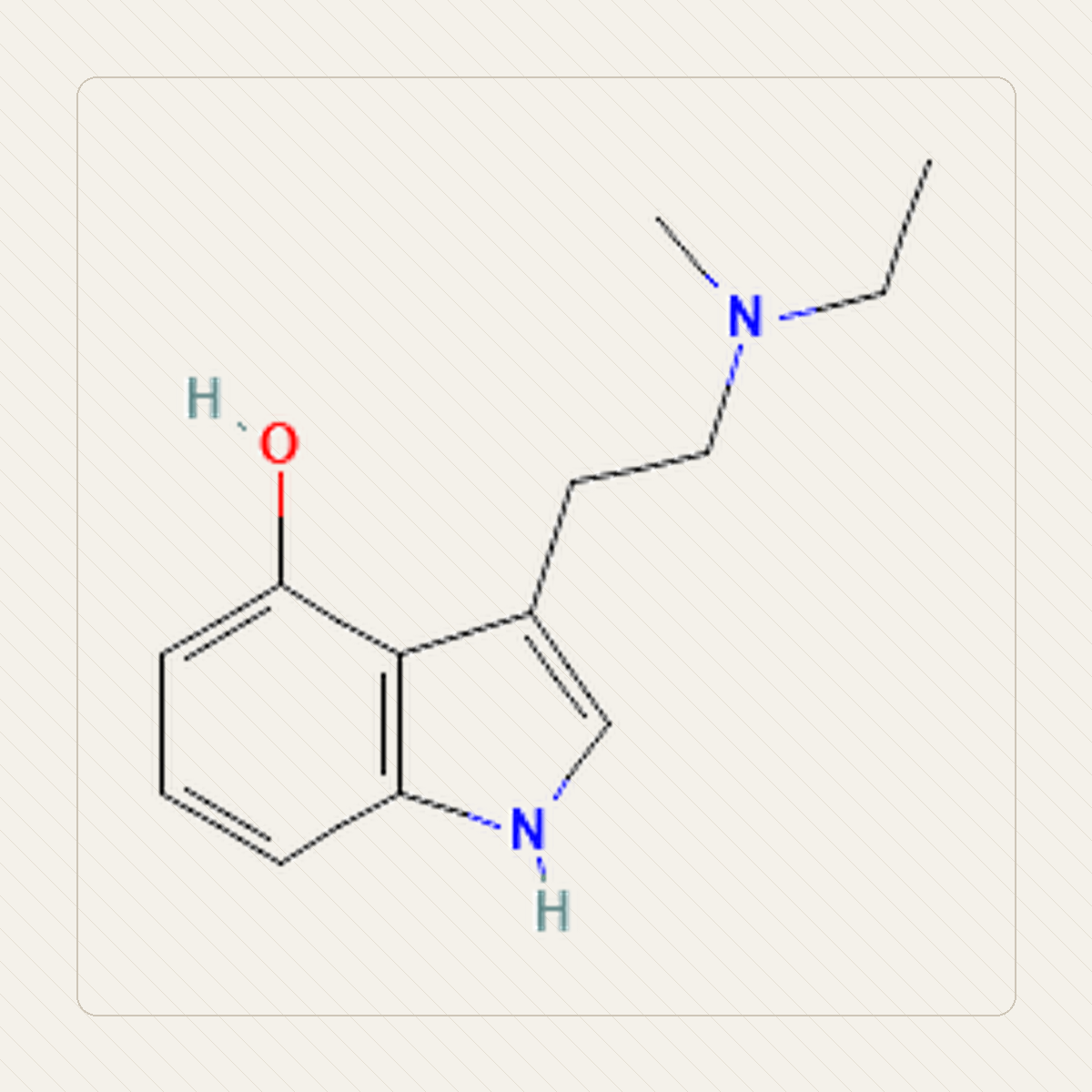 4-HO-MET 4-hydroksy-MET，分子結構的教學圖