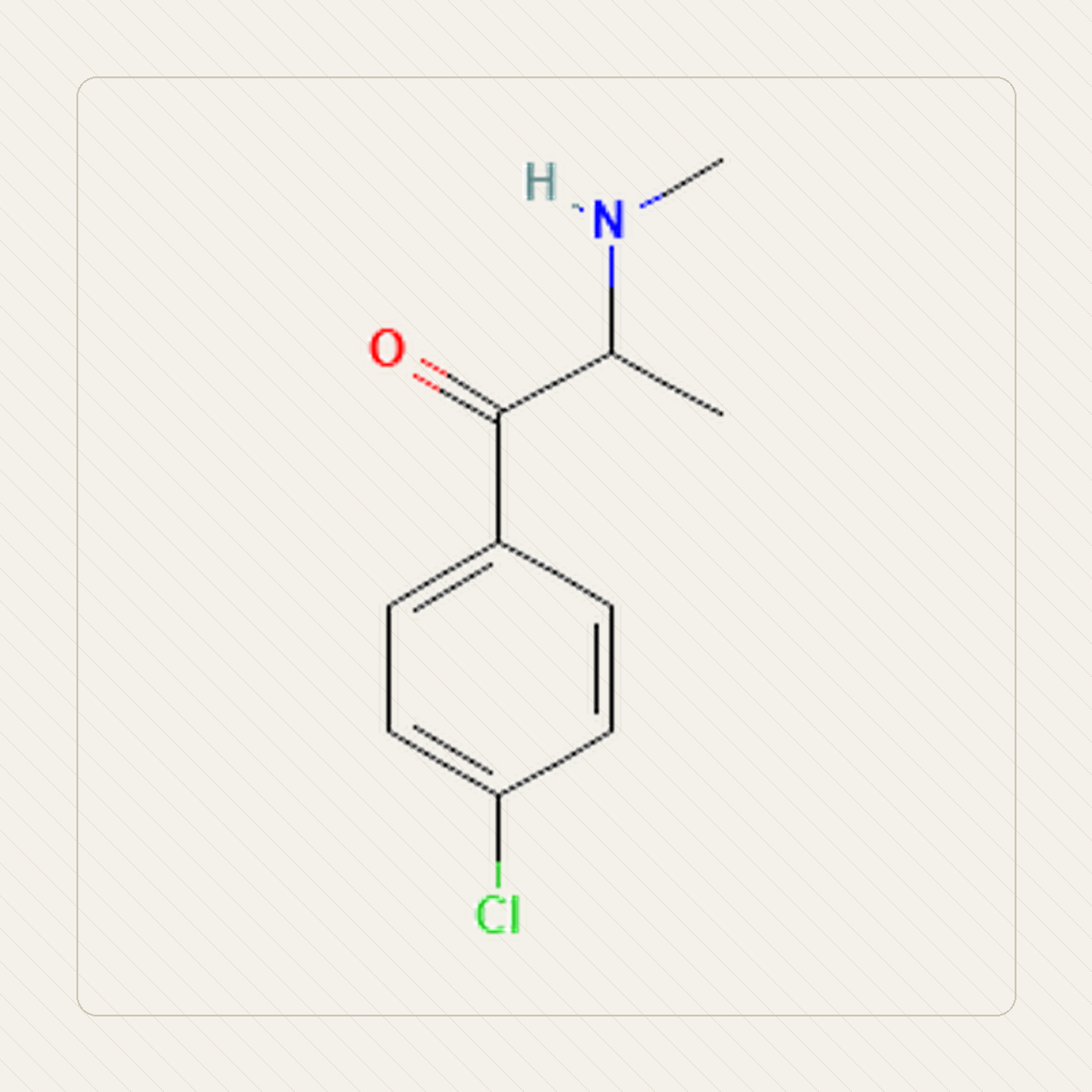 4-CMC Klefedron，分子結構的教學圖