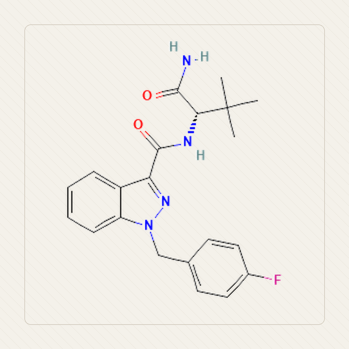 ADB-FUBINACA，分子結構的教學圖