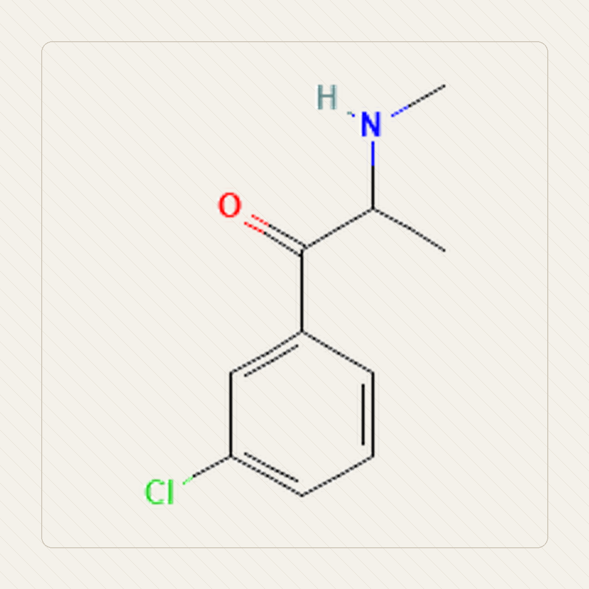 3-CMC Klofedron，分子結構的教學圖
