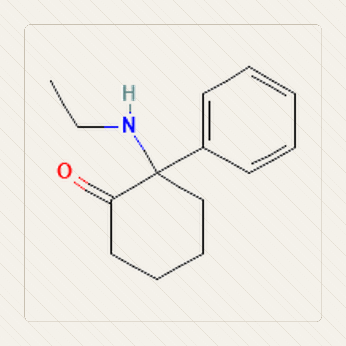 O-PCE Etycyklidon，分子結構的教學圖