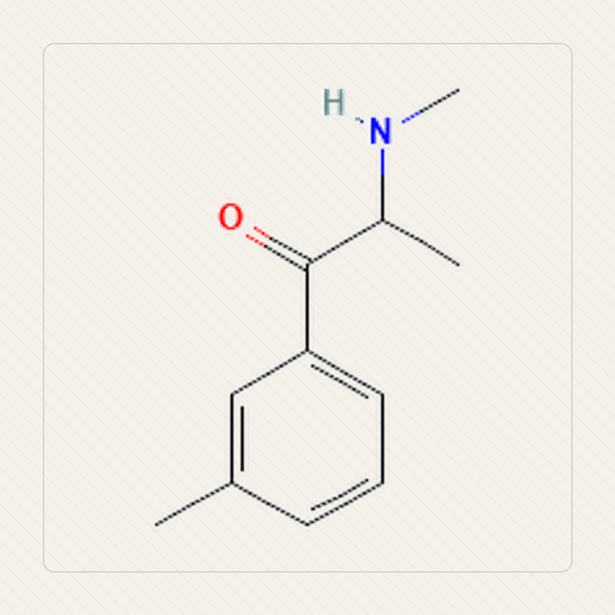 3-MMC 3-metylometkatynon，分子結構的教學圖