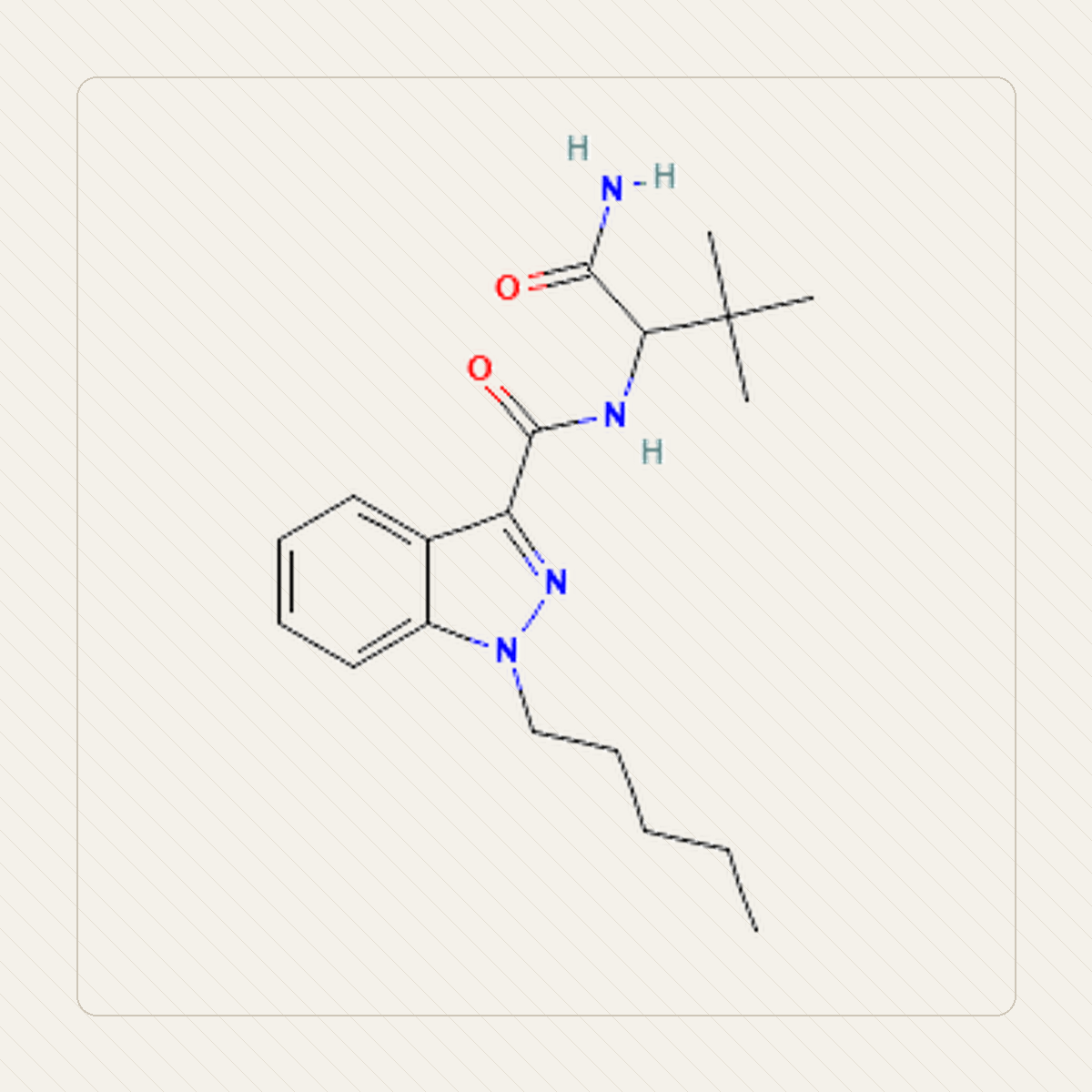 ADB-PINACA，分子結構的教學圖